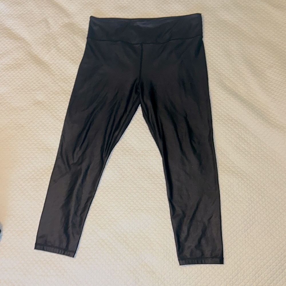 Zyia black metallic light and tight leggings